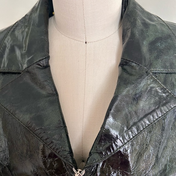 CIHAN LEDER Original Collection Vintage Patent Snakeskin Genuine Leather Jacket - Picture 6 of 12
